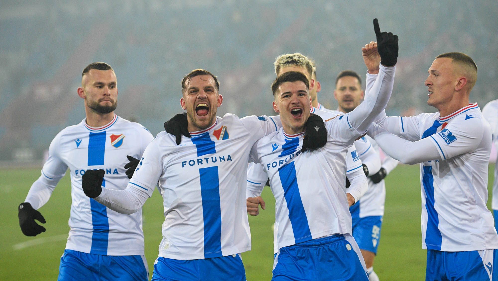 Utkání 19. kola Chance liga: FC Baník Ostrava – 1. FC Slovácko, 14. prosince 2024, Ostrava.