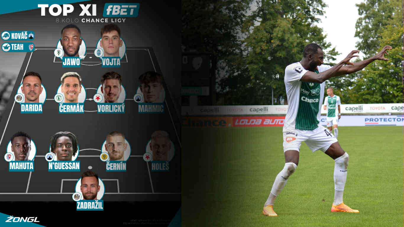 fBET TOP XI. CHL 8. kolo – Mág v bráně Zadražil, střelci Jablonce a Boleslavi nebo slávistický hrdina