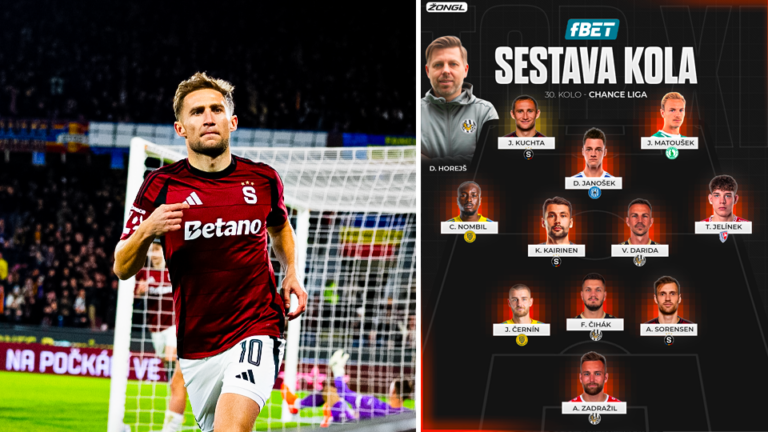 fBET TOP XI. CHL 30. KOLO – První kati Slavie, rozjetí Sparťani i střelec Bohemky